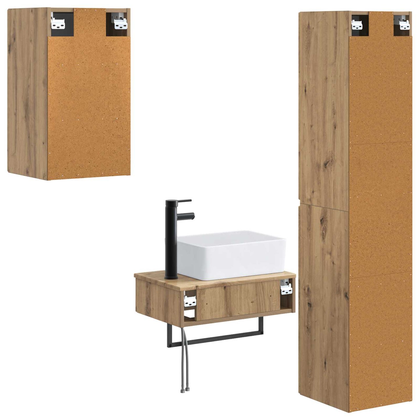 vidaXL Bathroom Furniture Set 3 pcs Artisan Oak 33 x 34.5 x 160 cm