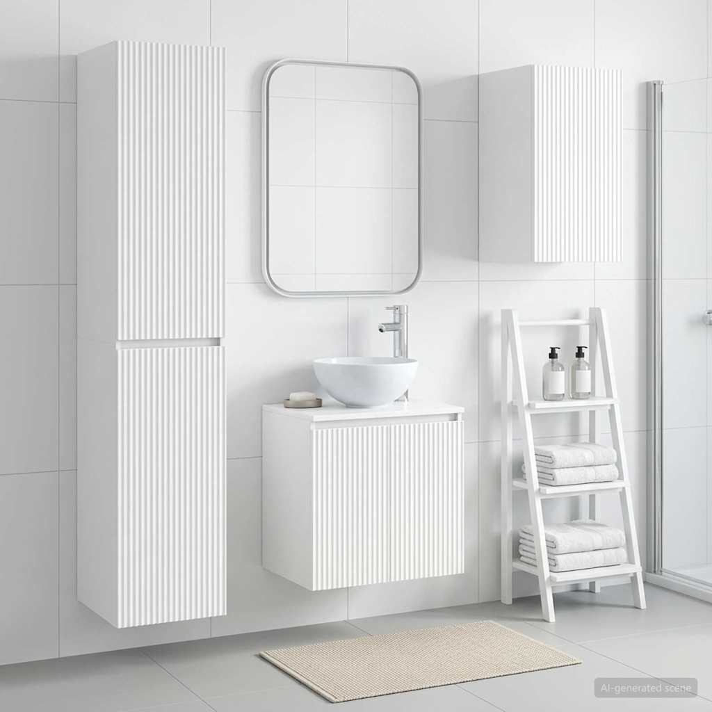 vidaXL Bathroom Furniture Set 3 pcs White 33 x 34.5 x 160 cm