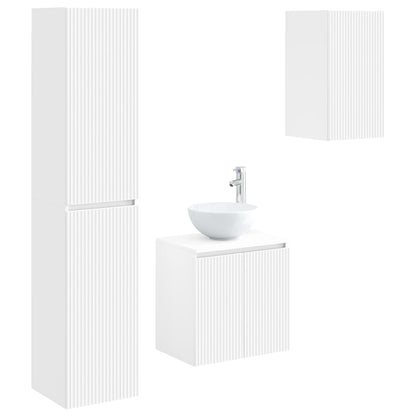 vidaXL Bathroom Furniture Set 3 pcs White 33 x 34.5 x 160 cm