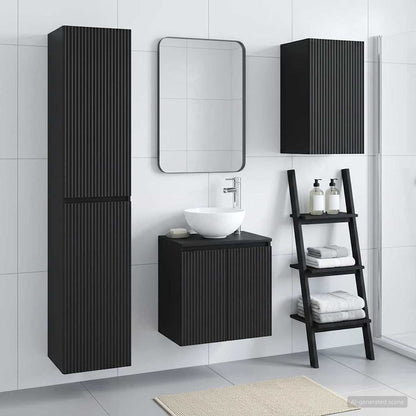 vidaXL Bathroom Furniture Set 3 pcs Black 33 x 34.5 x 160 cm