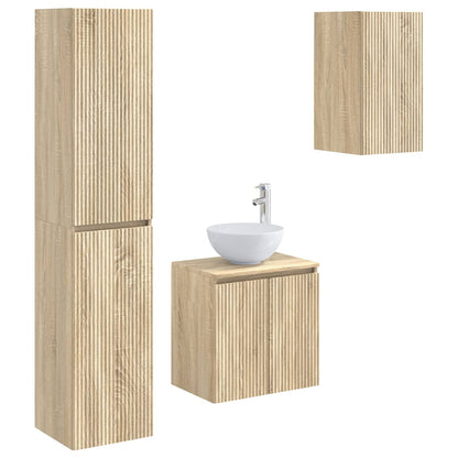 vidaXL Bathroom Furniture Set 3 pcs Sonoma Oak 33 x 34.5 x 160 cm