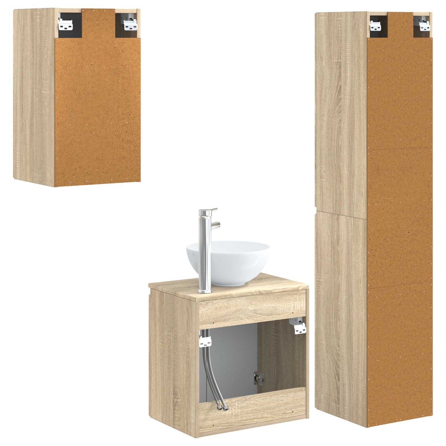 vidaXL Bathroom Furniture Set 3 pcs Sonoma Oak 33 x 34.5 x 160 cm