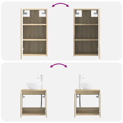 vidaXL Bathroom Furniture Set 3 pcs Sonoma Oak 33 x 34.5 x 160 cm