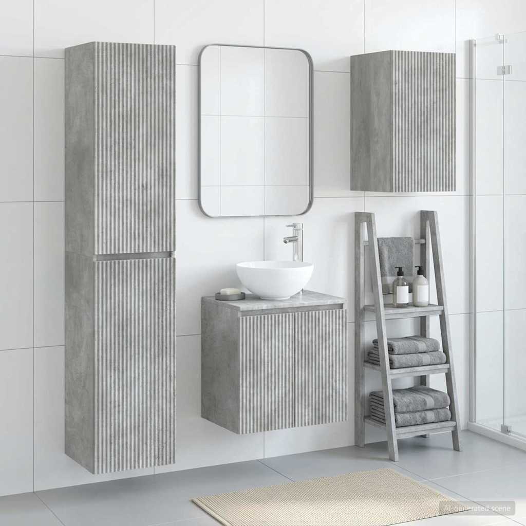 vidaXL Bathroom Furniture Set 3 pcs Concrete Grey 33 x 34.5 x 160 cm
