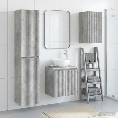 vidaXL Bathroom Furniture Set 3 pcs Concrete Grey 33 x 34.5 x 160 cm