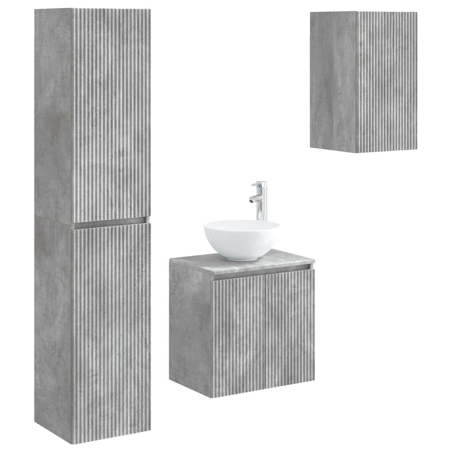 vidaXL Bathroom Furniture Set 3 pcs Concrete Grey 33 x 34.5 x 160 cm