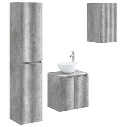 vidaXL Bathroom Furniture Set 3 pcs Concrete Grey 33 x 34.5 x 160 cm