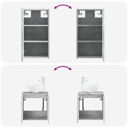 vidaXL Bathroom Furniture Set 3 pcs Concrete Grey 33 x 34.5 x 160 cm
