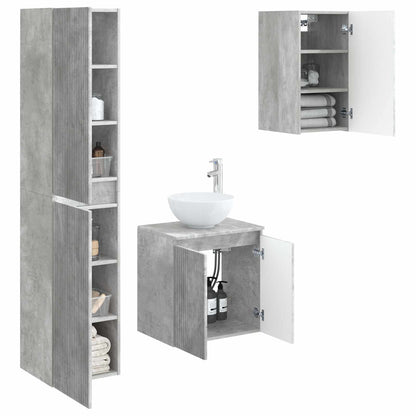 vidaXL Bathroom Furniture Set 3 pcs Concrete Grey 33 x 34.5 x 160 cm