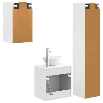 vidaXL Bathroom Furniture Set 3 pcs High Gloss White