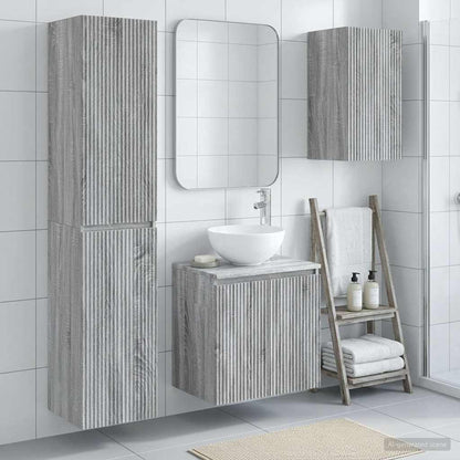 vidaXL Bathroom Furniture Set 3 pcs Grey Sonoma 33 x 34.5 x 160 cm
