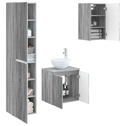 vidaXL Bathroom Furniture Set 3 pcs Grey Sonoma 33 x 34.5 x 160 cm