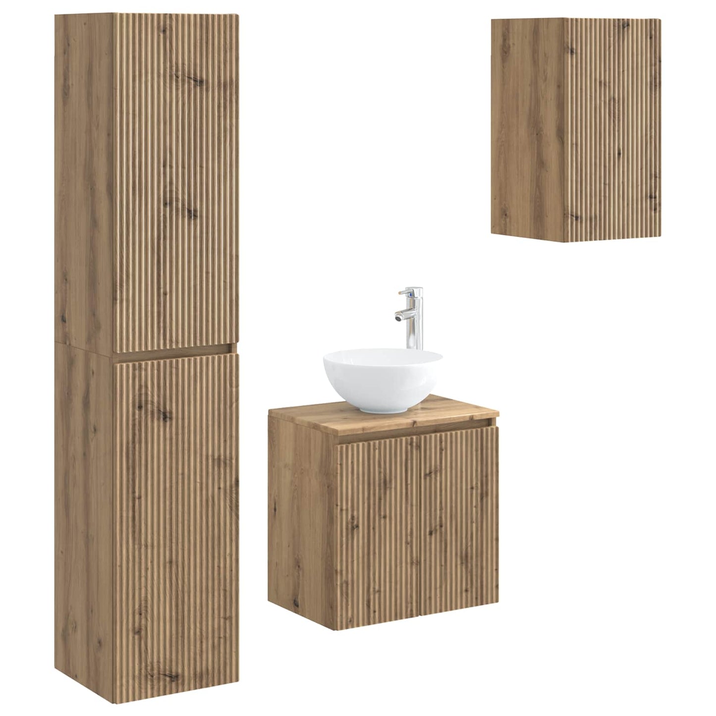 vidaXL Bathroom Furniture Set 3 pcs Artisan Oak 33 x 34.5 x 160 cm