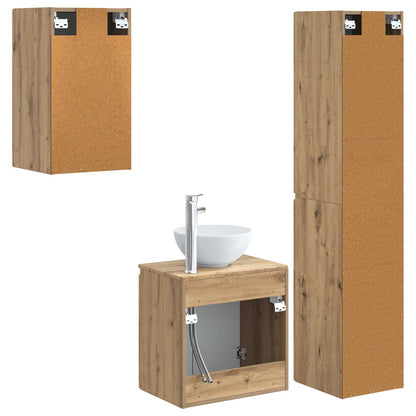 vidaXL Bathroom Furniture Set 3 pcs Artisan Oak 33 x 34.5 x 160 cm
