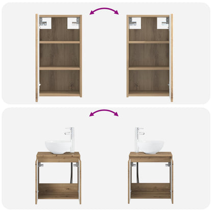 vidaXL Bathroom Furniture Set 3 pcs Artisan Oak 33 x 34.5 x 160 cm