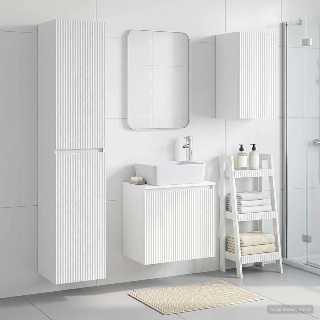 vidaXL Bathroom Furniture Set 3 pcs White 33 x 34.5 x 160 cm