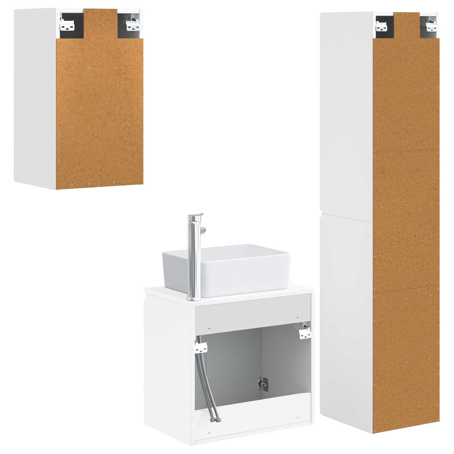 vidaXL Bathroom Furniture Set 3 pcs White 33 x 34.5 x 160 cm
