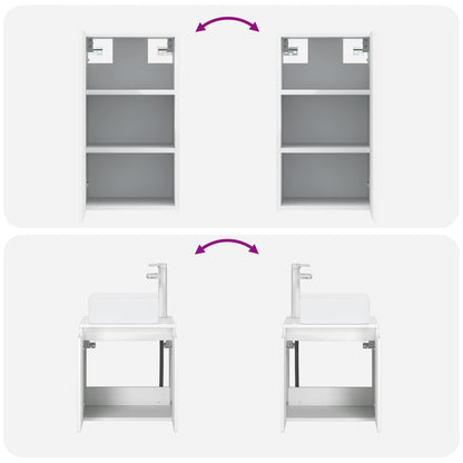 vidaXL Bathroom Furniture Set 3 pcs White 33 x 34.5 x 160 cm