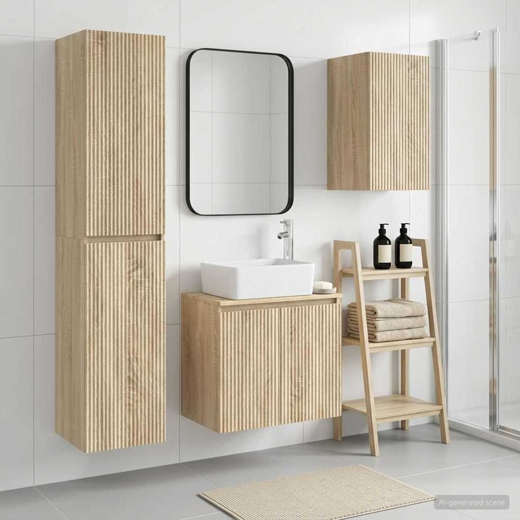 vidaXL Bathroom Furniture Set 3 pcs Sonoma Oak 33 x 34.5 x 160 cm