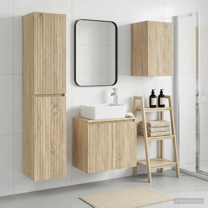 vidaXL Bathroom Furniture Set 3 pcs Sonoma Oak 33 x 34.5 x 160 cm