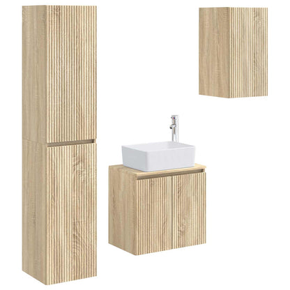 vidaXL Bathroom Furniture Set 3 pcs Sonoma Oak 33 x 34.5 x 160 cm