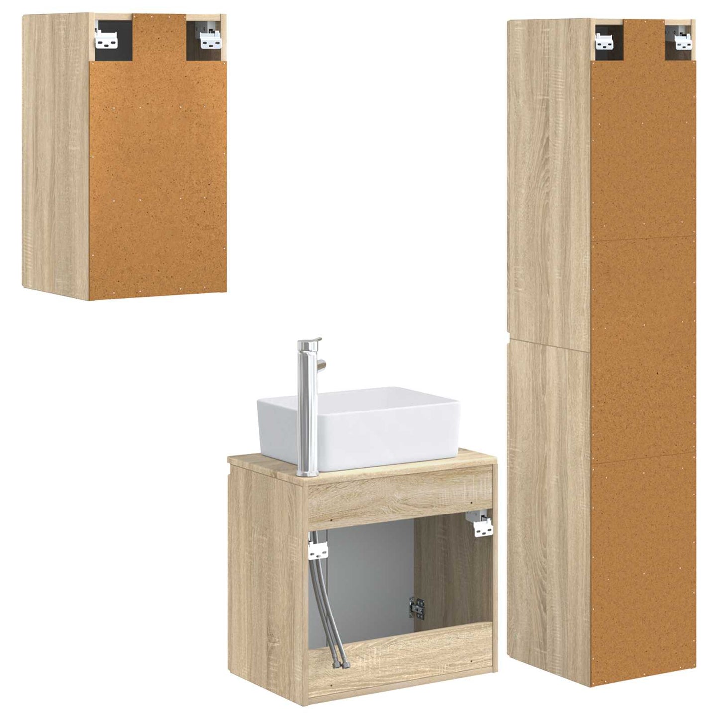 vidaXL Bathroom Furniture Set 3 pcs Sonoma Oak 33 x 34.5 x 160 cm