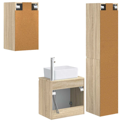 vidaXL Bathroom Furniture Set 3 pcs Sonoma Oak 33 x 34.5 x 160 cm