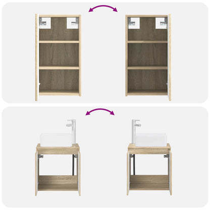 vidaXL Bathroom Furniture Set 3 pcs Sonoma Oak 33 x 34.5 x 160 cm