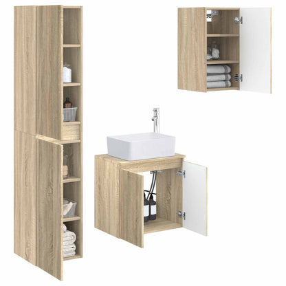 vidaXL Bathroom Furniture Set 3 pcs Sonoma Oak 33 x 34.5 x 160 cm