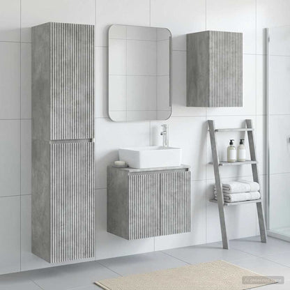 vidaXL Bathroom Furniture Set 3 pcs Concrete Grey 33 x 34.5 x 160 cm