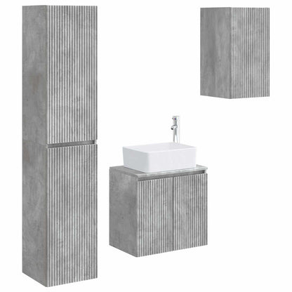 vidaXL Bathroom Furniture Set 3 pcs Concrete Grey 33 x 34.5 x 160 cm