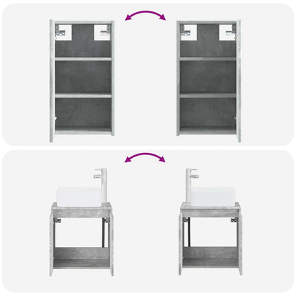 vidaXL Bathroom Furniture Set 3 pcs Concrete Grey 33 x 34.5 x 160 cm