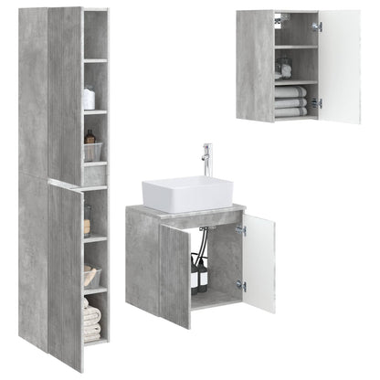 vidaXL Bathroom Furniture Set 3 pcs Concrete Grey 33 x 34.5 x 160 cm