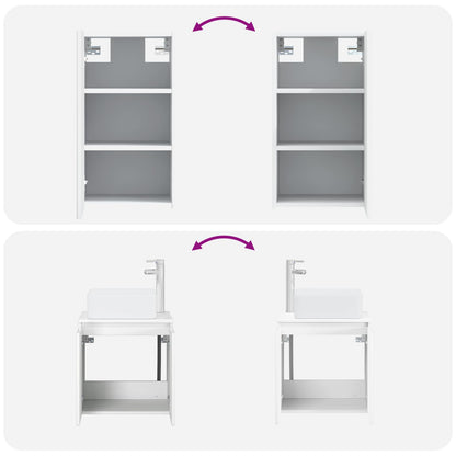 vidaXL Bathroom Furniture Set 3 pcs High Gloss White