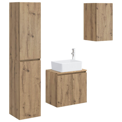 vidaXL Bathroom Furniture Set 3 pcs Artisan Oak 33 x 34.5 x 160 cm