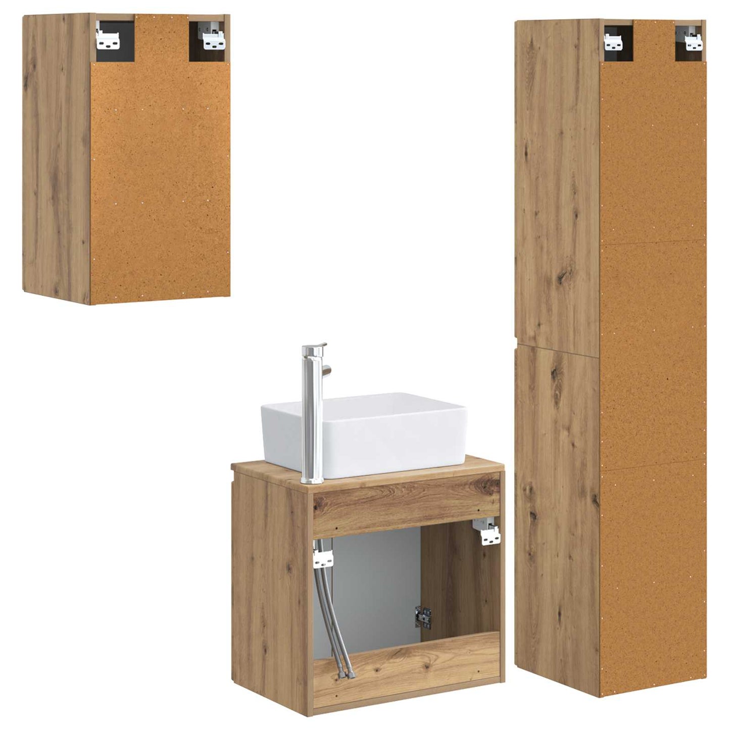 vidaXL Bathroom Furniture Set 3 pcs Artisan Oak 33 x 34.5 x 160 cm