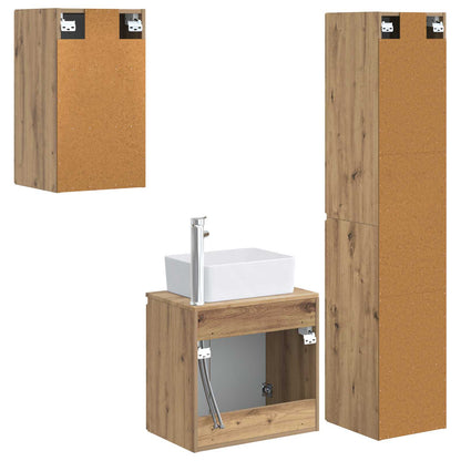 vidaXL Bathroom Furniture Set 3 pcs Artisan Oak 33 x 34.5 x 160 cm