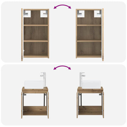 vidaXL Bathroom Furniture Set 3 pcs Artisan Oak 33 x 34.5 x 160 cm