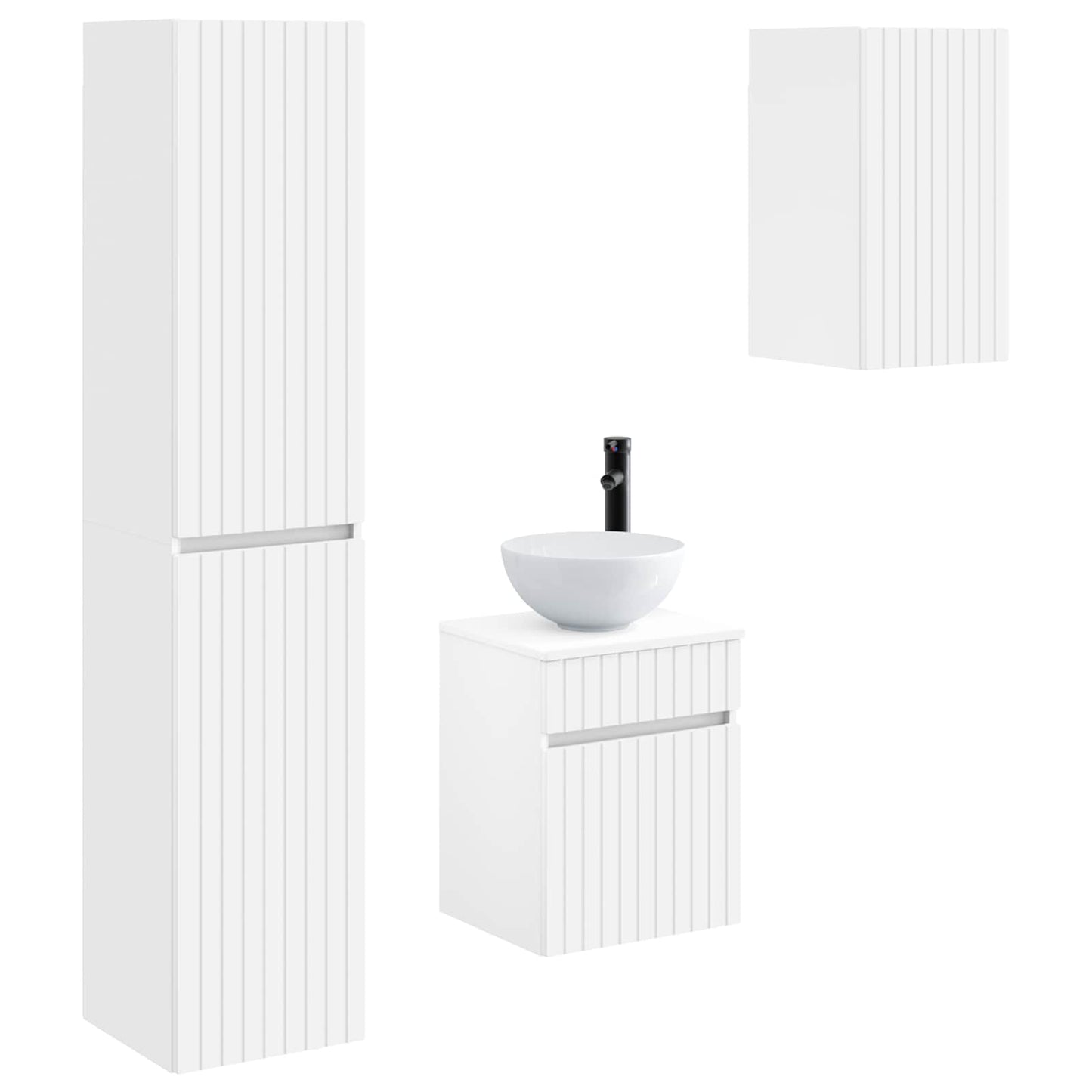 vidaXL Bathroom Furniture Set 3 pcs White 33 x 34.5 x 160 cm