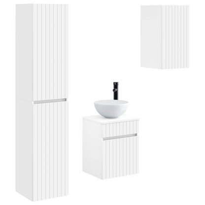 vidaXL Bathroom Furniture Set 3 pcs White 33 x 34.5 x 160 cm