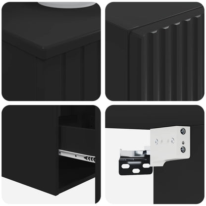vidaXL Bathroom Furniture Set 3 pcs Black 33 x 34.5 x 160 cm