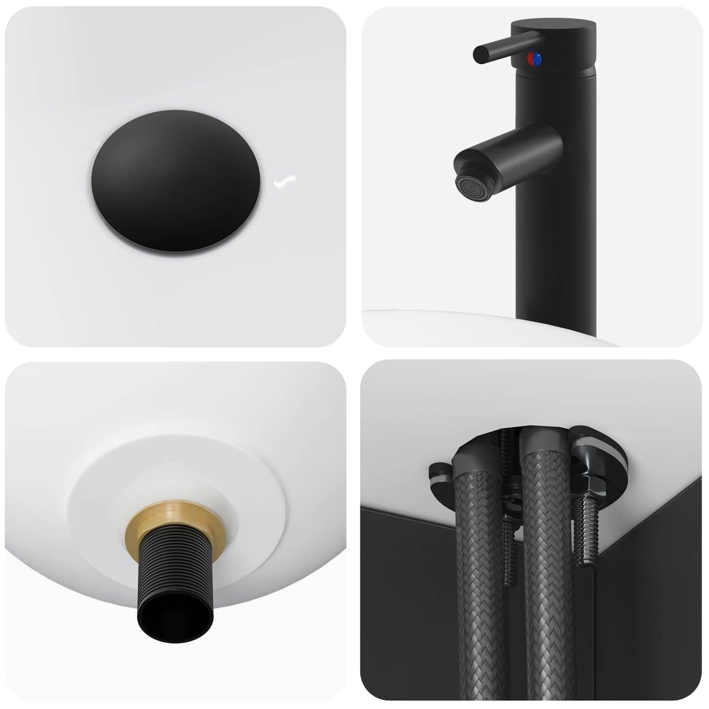 vidaXL Bathroom Furniture Set 3 pcs Black 33 x 34.5 x 160 cm