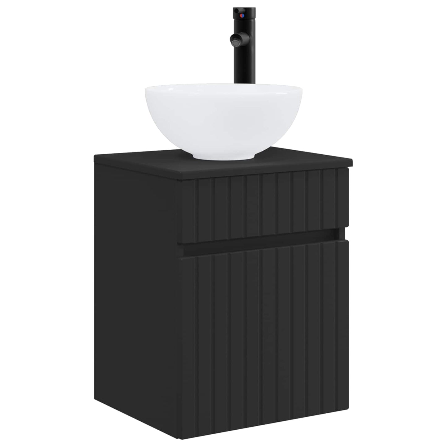 vidaXL Bathroom Furniture Set 3 pcs Black 33 x 34.5 x 160 cm