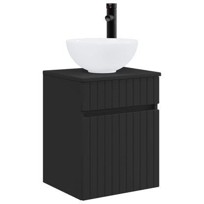 vidaXL Bathroom Furniture Set 3 pcs Black 33 x 34.5 x 160 cm