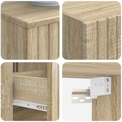 vidaXL Bathroom Furniture Set 3 pcs Sonoma Oak 33 x 34.5 x 160 cm