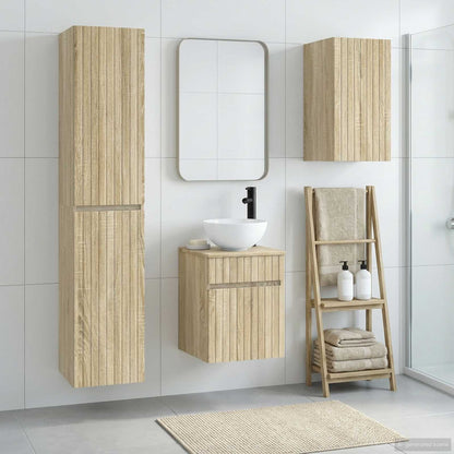 vidaXL Bathroom Furniture Set 3 pcs Sonoma Oak 33 x 34.5 x 160 cm