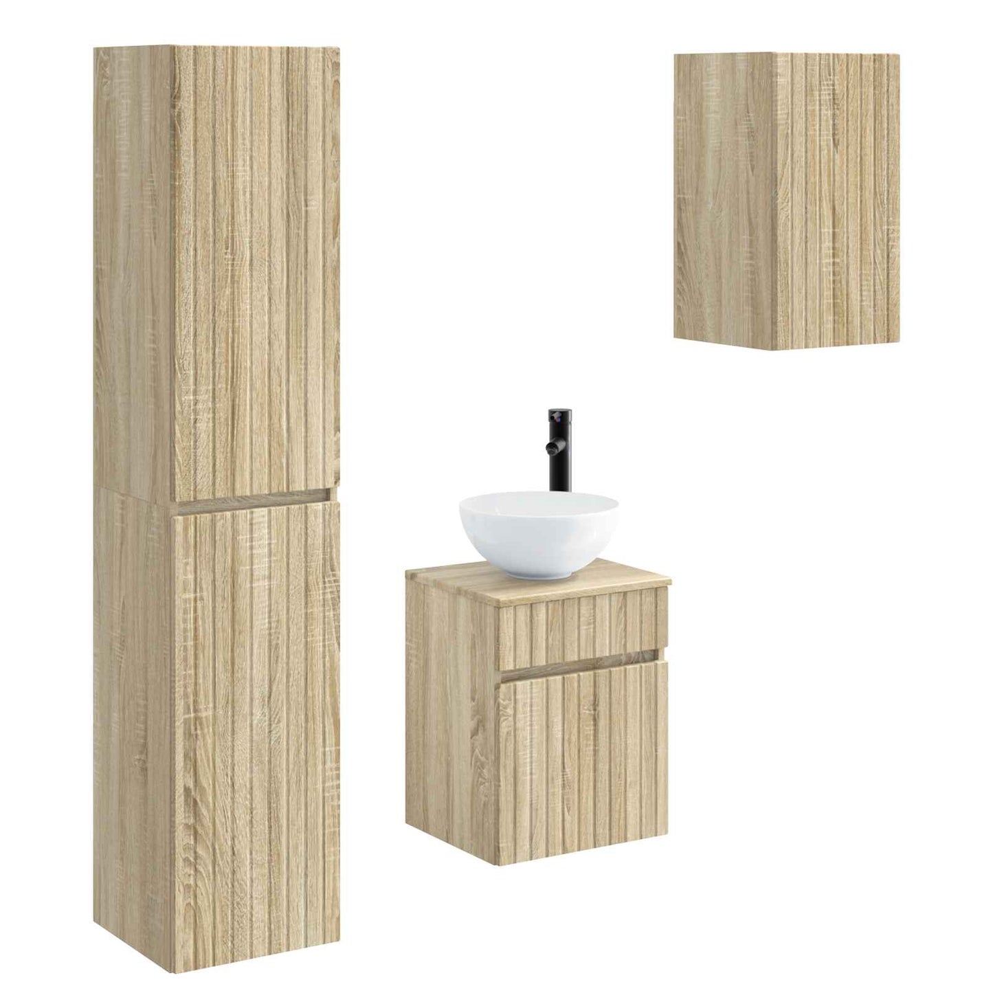 vidaXL Bathroom Furniture Set 3 pcs Sonoma Oak 33 x 34.5 x 160 cm