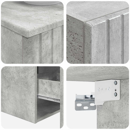 vidaXL Bathroom Furniture Set 3 pcs Concrete Grey 33 x 34.5 x 160 cm