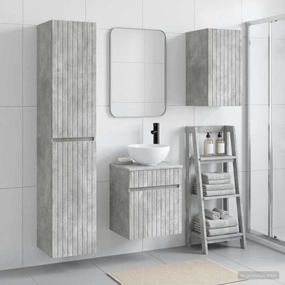 vidaXL Bathroom Furniture Set 3 pcs Concrete Grey 33 x 34.5 x 160 cm
