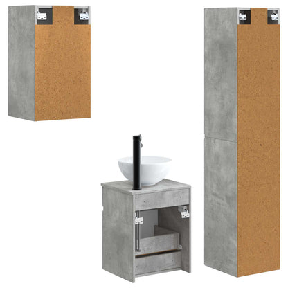 vidaXL Bathroom Furniture Set 3 pcs Concrete Grey 33 x 34.5 x 160 cm
